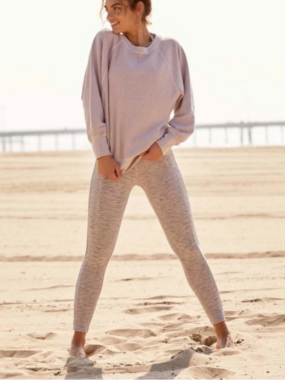 FREE PEOPLE FP MOVEMENT Hybrid Exposed Seam High Rise Leggings Gray Size Small